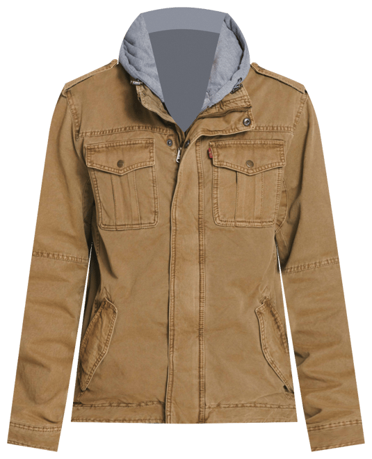 Men's Sherpa Lined Two Pocket Hooded Trucker Jacket