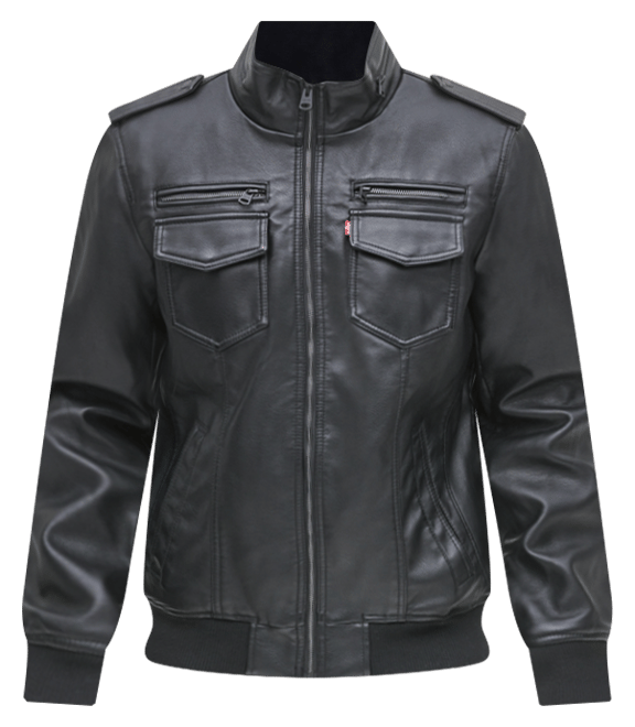 Men's Sherpa Lined Faux Leather Aviator Bomber