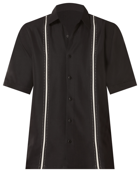 Men's Pick Stitch Panel Short Sleeve Button-Down Shirt