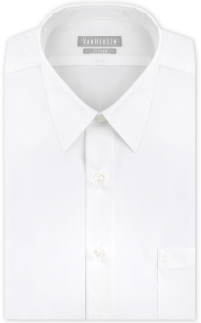  Van Heusen Men's Dress Shirt Fitted Poplin Solid