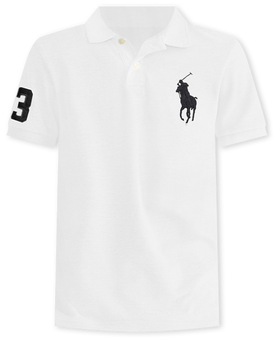 トップス Ralph Lauren big pony poloshirt 3 hiphop Polo Ralph Lauren Navy Stripe Big Pony Number 3 Shirt White ( XL