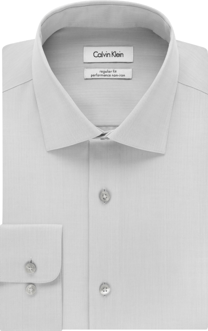 Steel Men's Classic-Fit Non-Iron Performance Herringbone Dress Shirt