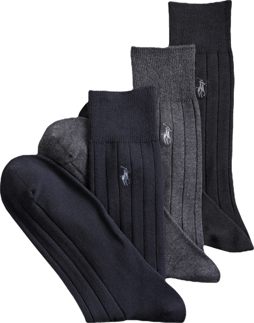 Men's 3-Pk. Extended Size Cotton Rib Dress Socks