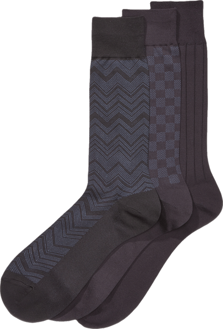 Perry Ellis Men's 3-Pk. Microfiber Patterned Socks