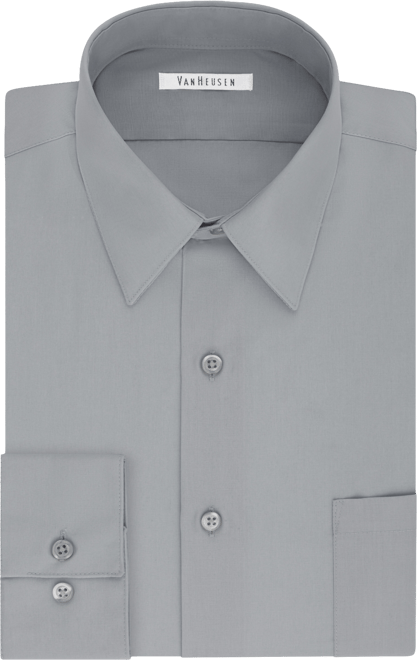  Van Heusen Men's Dress Shirt Fitted Poplin Solid