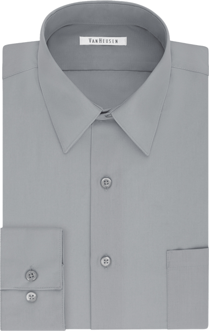 Van Heusen Men's Big & Tall Classic/Regular Fit Wrinkle Free Poplin Solid Dress  Shirt - Macy's