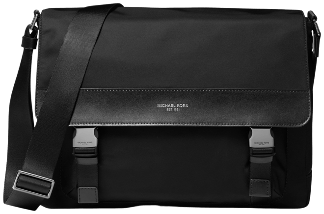 EMPORIO ARMANI Small Flat Messenger Bag /Men's/ Black/ Made in Italy