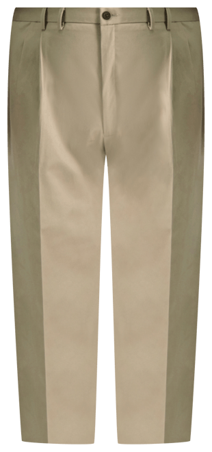 Men's Big & Tall Premium No Iron Khaki Classic-Fit Pleated Hidden Expandable Waistband Pants