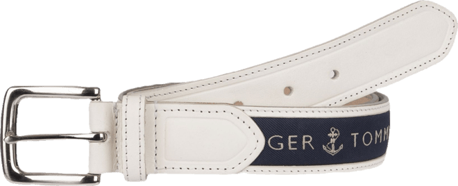 Men's Tri-Color Ribbon Inlay Leather Belt