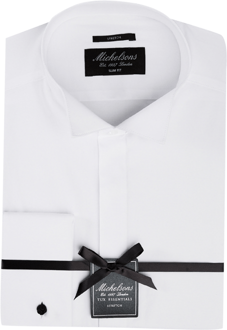 MICHELSONS OF LONDON Men's Slim-Fit Stretch Solid Wing Collar ...