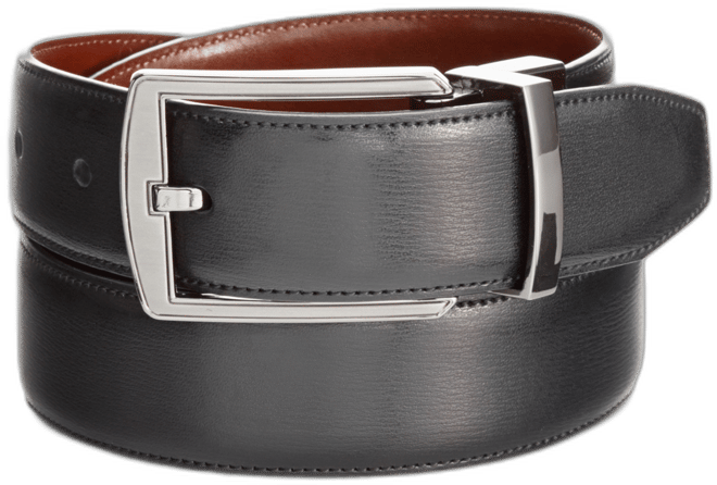Men's Reversible Feather Stitch-Edge Belt