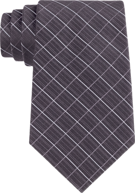 Etched Large Grid Windowpane Slim Tie