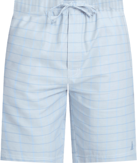 Men's Windowpane Plaid Cotton Pajama Shorts