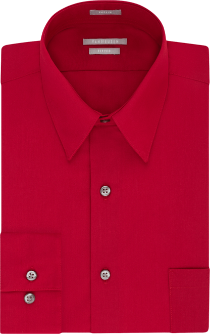 Men's Athletic Fitted Poplin Dress Shirt