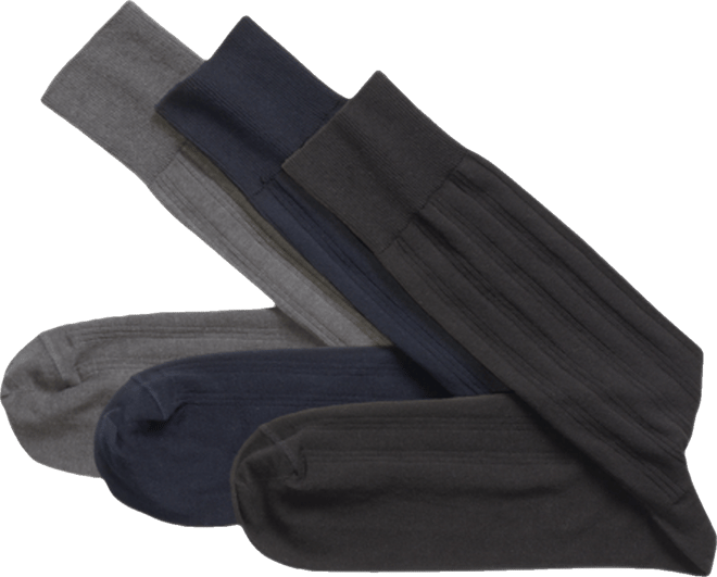 Men's 3-Pk. Solid Ribbed Socks