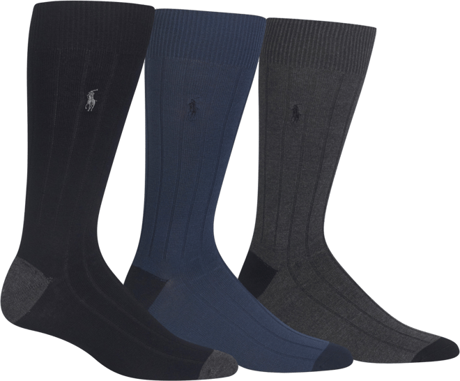 Men's 3-Pack Soft Touch Rib Dress Socks