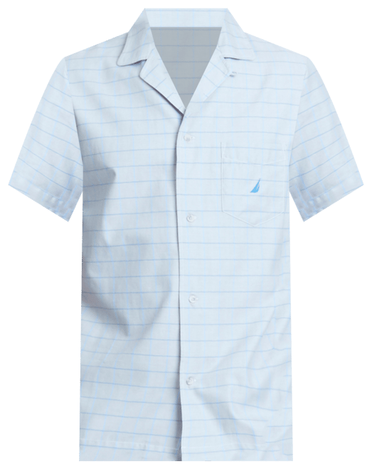 Men's Windowpane Plaid Cotton Pajama Shirt