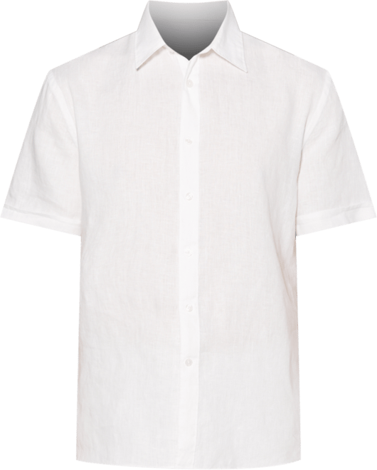 Men's Linen Short-Sleeve Button-Front Shirt
