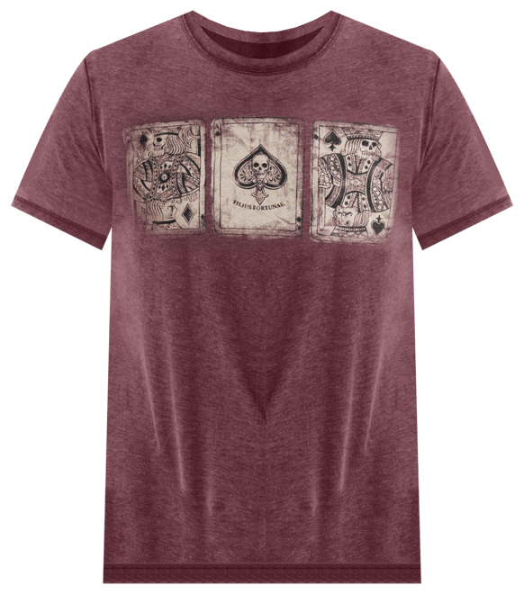 Men's Poker Cards Short Sleeve T-Shirt, Port Royle Burnout