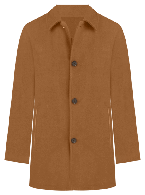 Men's Classic-Fit Car Coat with Faux-Leather Trim