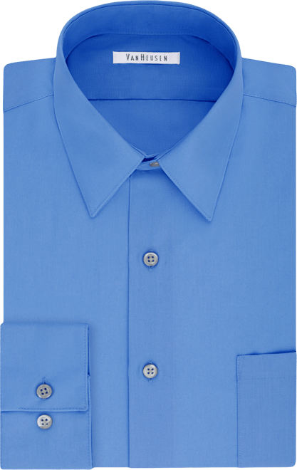 Men's Bigger Fit Wrinkle Free Poplin Solid Dress Shirt