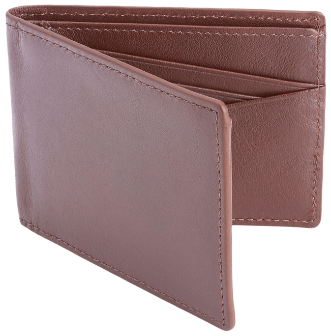 Guess Men's Leather Slim Bifold Wallet, Brown/Brown Logo, One Size