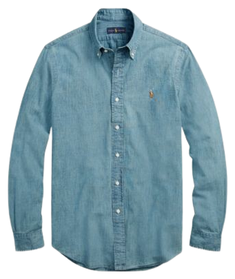Men's Long Sleeve Classic-Fit Chambray Shirt