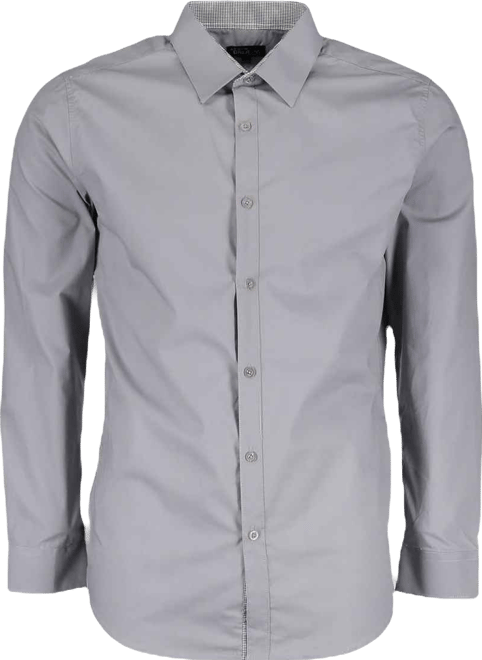 Mens Long Sleeve Solid Slim Fit Dress Shirts