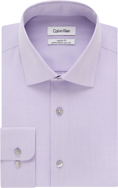 Steel Men's Classic-Fit Non-Iron Performance Herringbone Dress Shirt