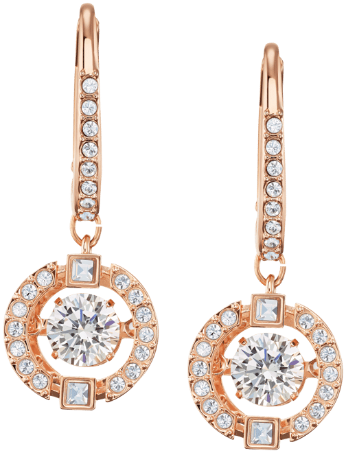 Silver-Tone Caged Crystal Drop Earrings