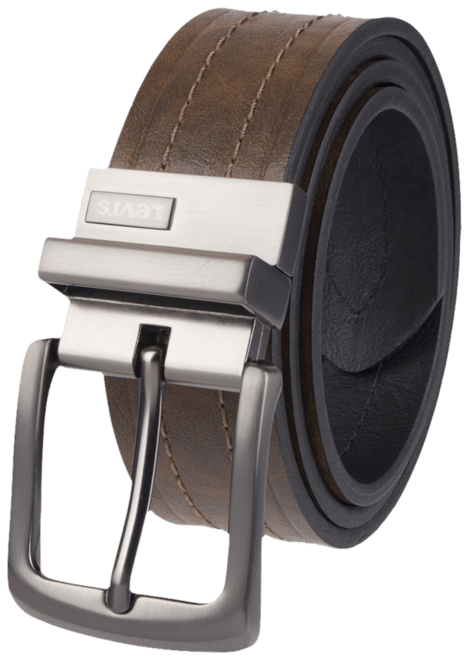 Reversible Casual Men's Belt with Embossed Strap