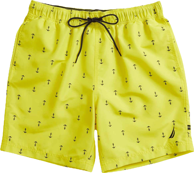 Men's Quick-Dry Anchor-Print 8" Swim Trunks