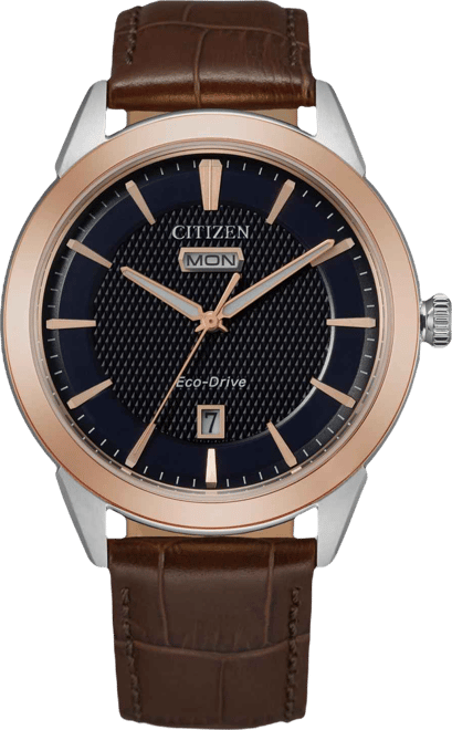 Eco-Drive Men's Corso Brown Leather Strap Watch 40mm