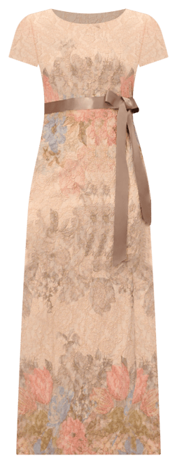 【Adrianna Papell】関税なし♪Matelasse Floral Gown Adrianna Papell Women's Floral-Print Short Sleeve Satin Gown