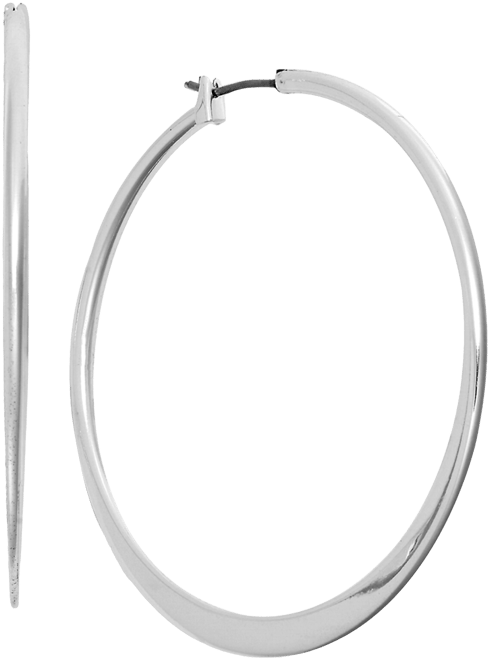 Medium Thin Hoop Earrings, 2"