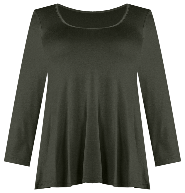 Women's Long Sleeve Swing Style Flared Tunic Top