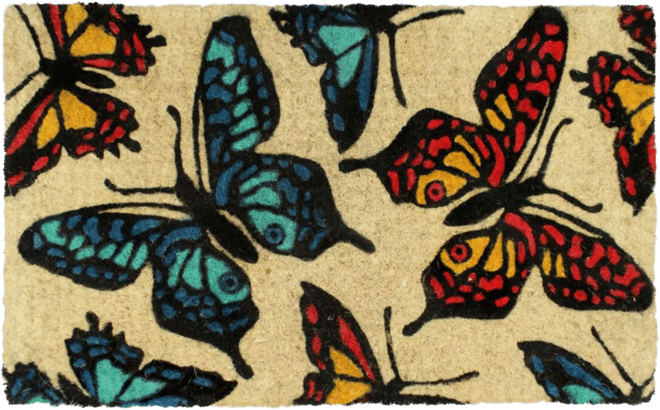 Butterfly Coir Plush Doormat