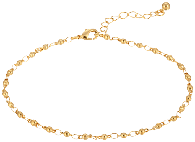 Women's Gold-Tone Beaded Chain Anklet