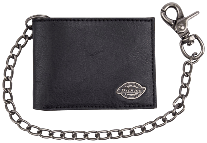 Security Leather Slimfold Men's Wallet with Chain