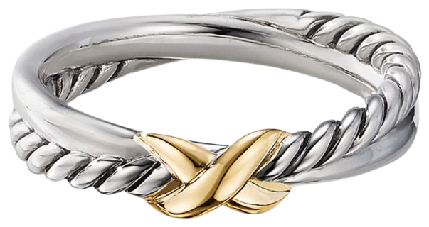 アクセサリー David Yurman Petite X Ring with 18KYG David Yurman Petite X Ring with 18k Yellow Gold | REEDS Jewelers