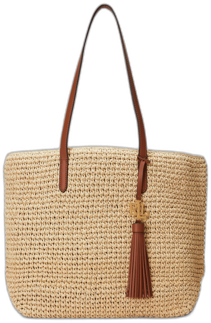 Lauren Ralph Lauren Crochet Straw Medium Whitney Tote Macy s