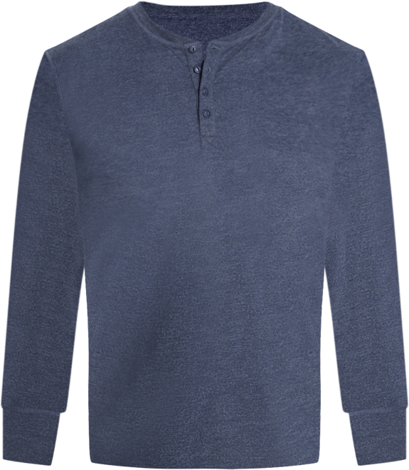 Men's Long Sleeve Brushed Jersey Henley T-shirt