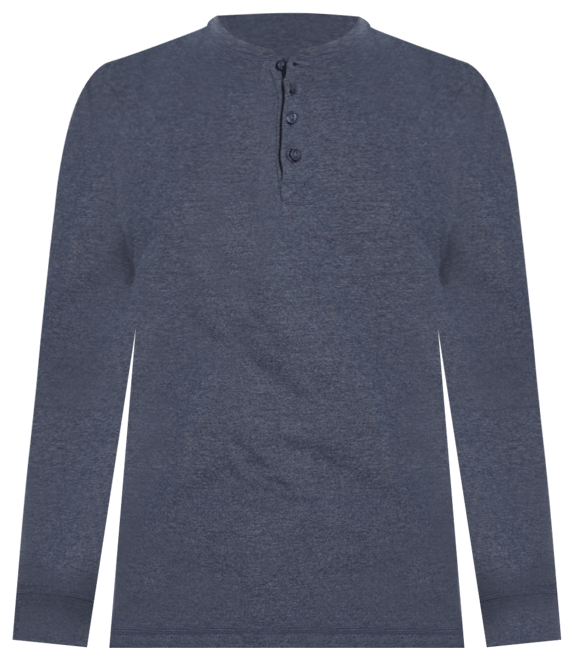 Men's Long Sleeve Brushed Jersey Henley T-shirt