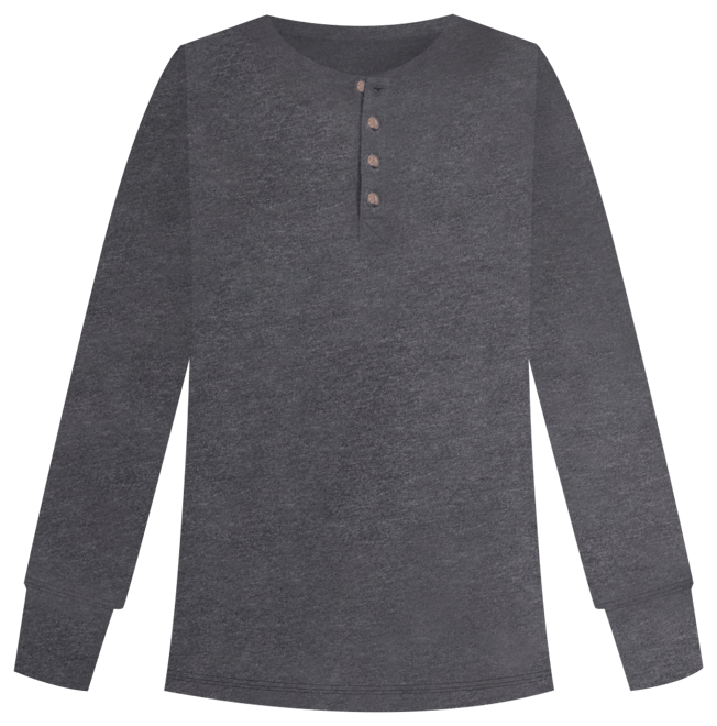 Men's Long Sleeve Brushed Jersey Henley T-shirt