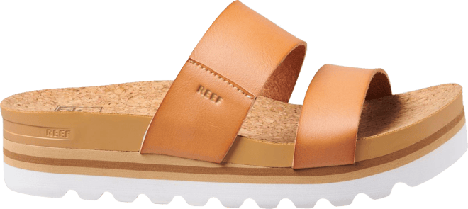 ITEM:Brown leather slides - V's apparel-palms/slippers