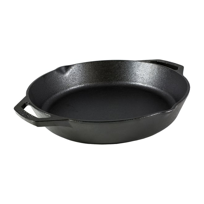 Lodge Cast Iron 12 Grill Pan with Dual Handle | Black | One Size | Grilling Grill Pans | Oven Safe