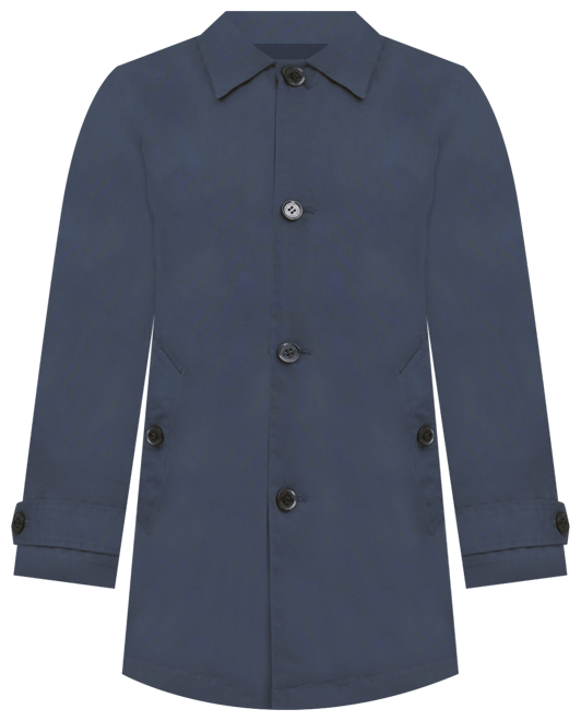 Men's Button-Front Water Resistant Rain Coat