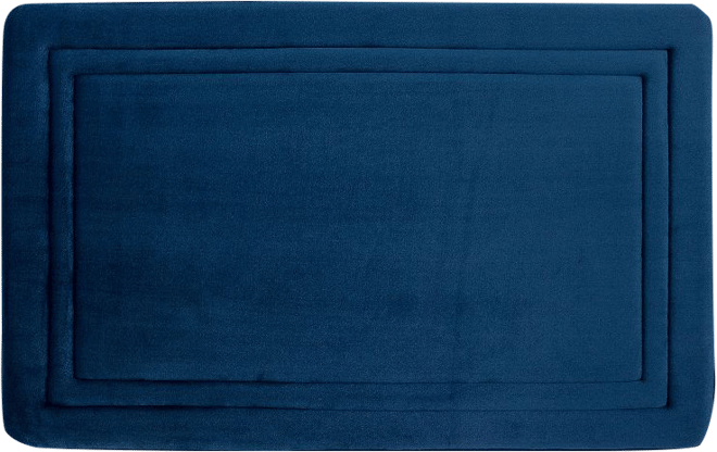 The Big One Border Memory Foam Bath Rug, Blue, 20x32