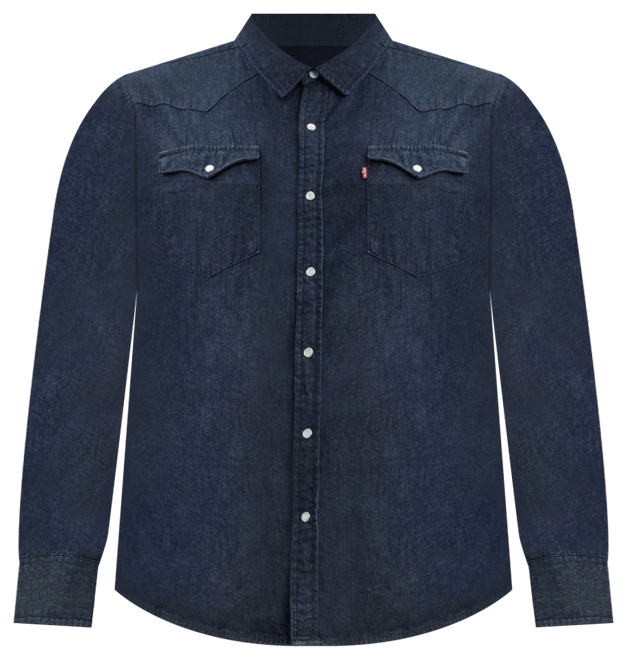 Men's Big & Tall Classic Western Long Sleeve Denim Shirt