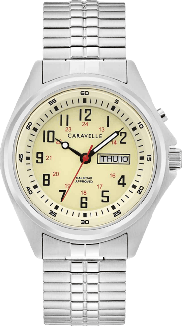 Men's Traditional Stainless Steel Expansion Bracelet Watch 40mm